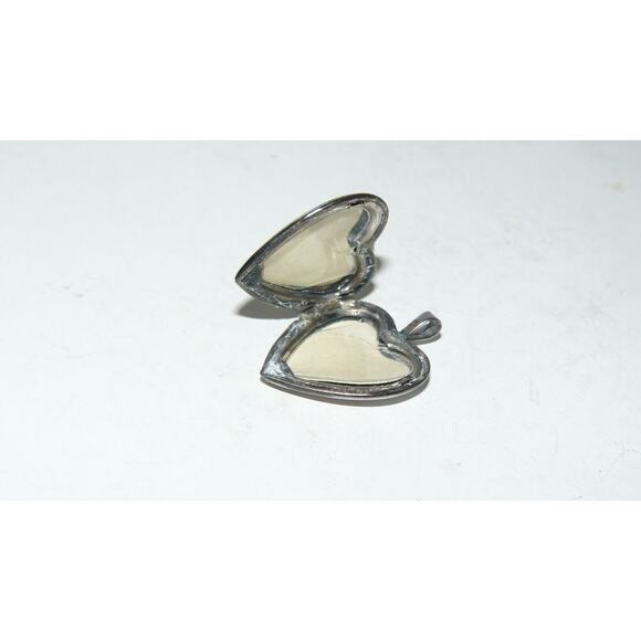 Grandma Pink/Green Floral Heart Puffed Locket Charm Pendant 925 Sterling Silver - Picture 4 of 6